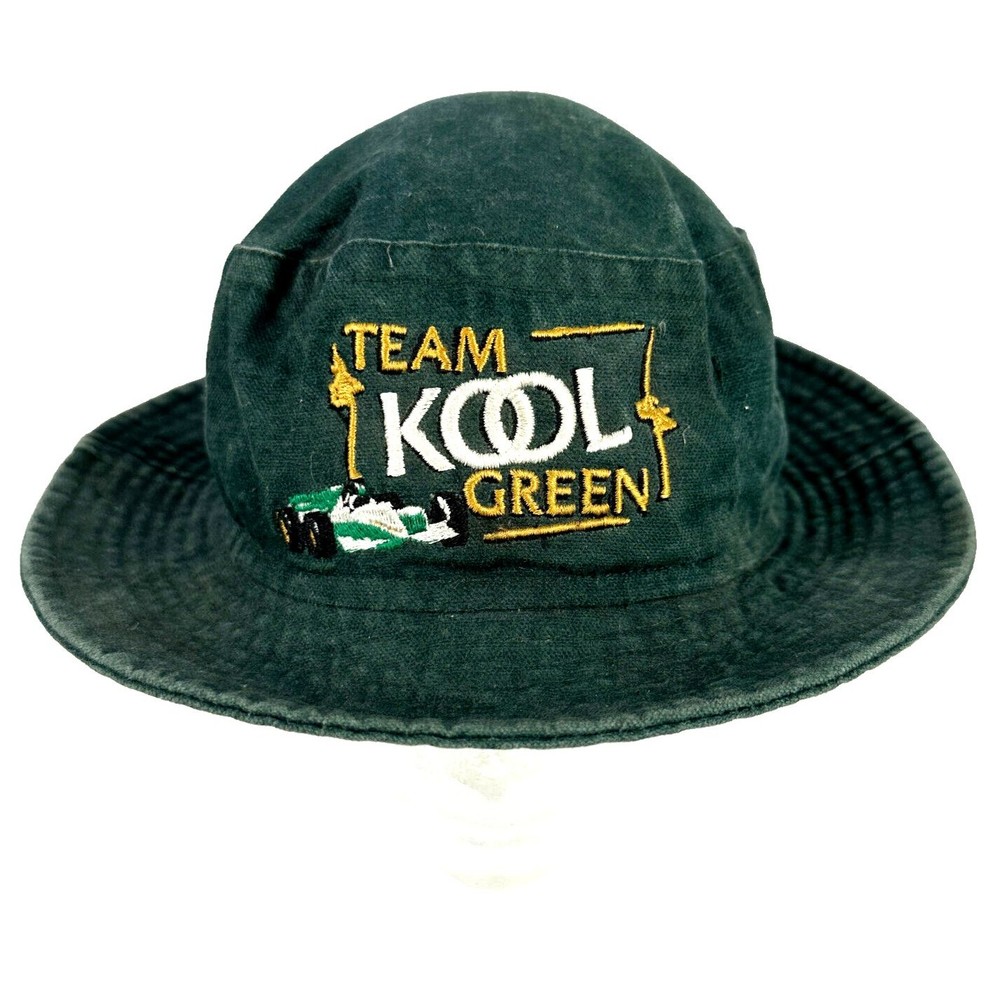 RARE Vintage Team Kool Green Indy Car Bucket Hat Paul Tracy Dario Franchitti